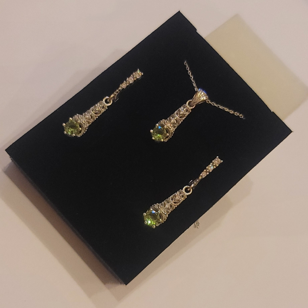 925 Sterling Silver Turkish Vintage Zultanite WeddingJewelry Set  for Women,NEW, - Picture 3 of 9